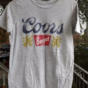 Coors Banquet Mens Miller Light Gray T-Shirt Size Large Preowned